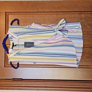 GIBSON Striped Wrap Style Summer Top NWT